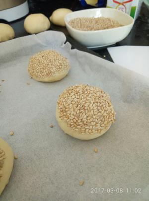 小汉堡胚-柏翠面包机揉面版的做法 步骤8