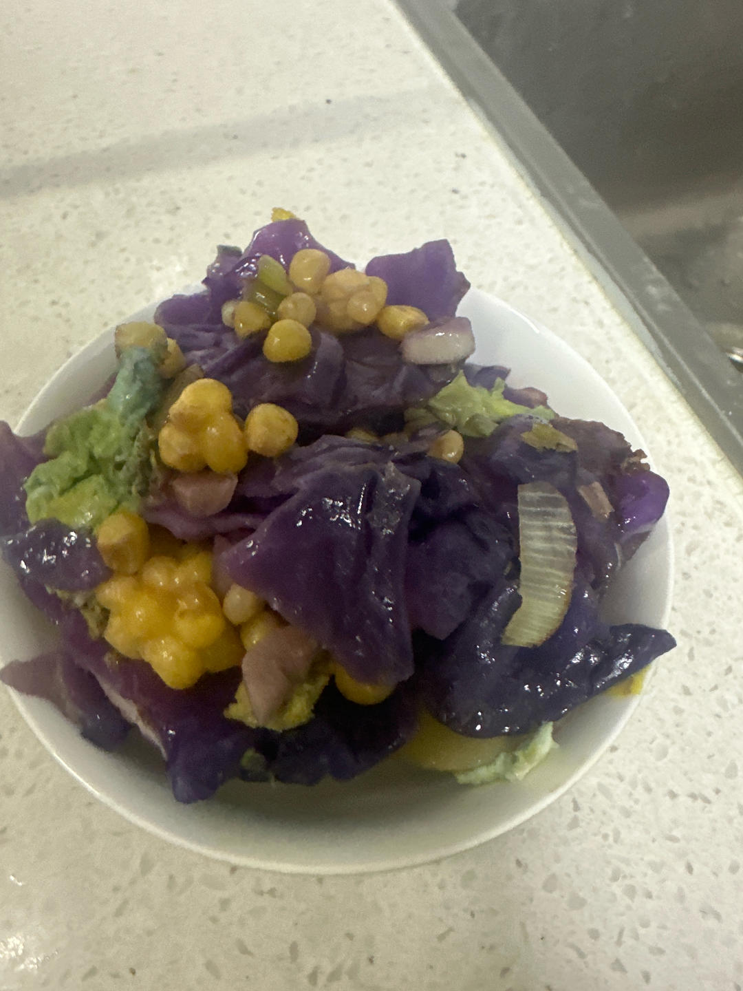 不变色的紫甘蓝炒鸡蛋