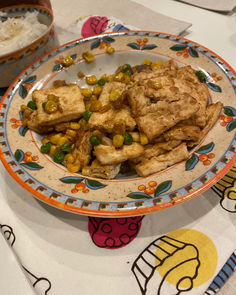 焖煎豆腐