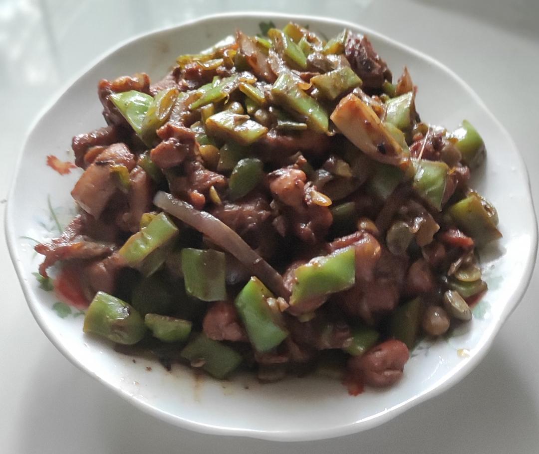 孜然豆角鸡丁「下饭菜」