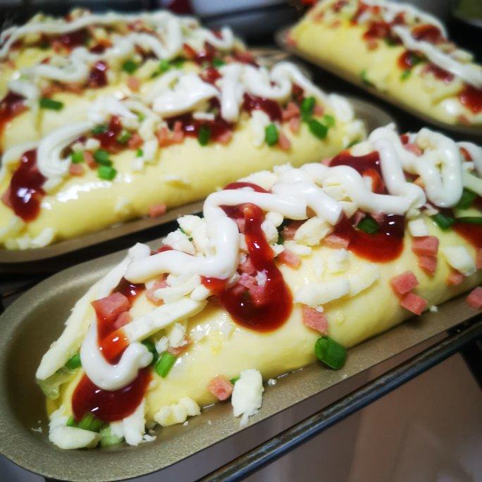 超软日式香葱芝士面包，快速中种法发酵，简易整形方法，新手必做