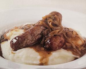 香肠土豆泥佐自制洋葱肉汁sausages&mashed potatoes with onion gravy的做法 步骤13