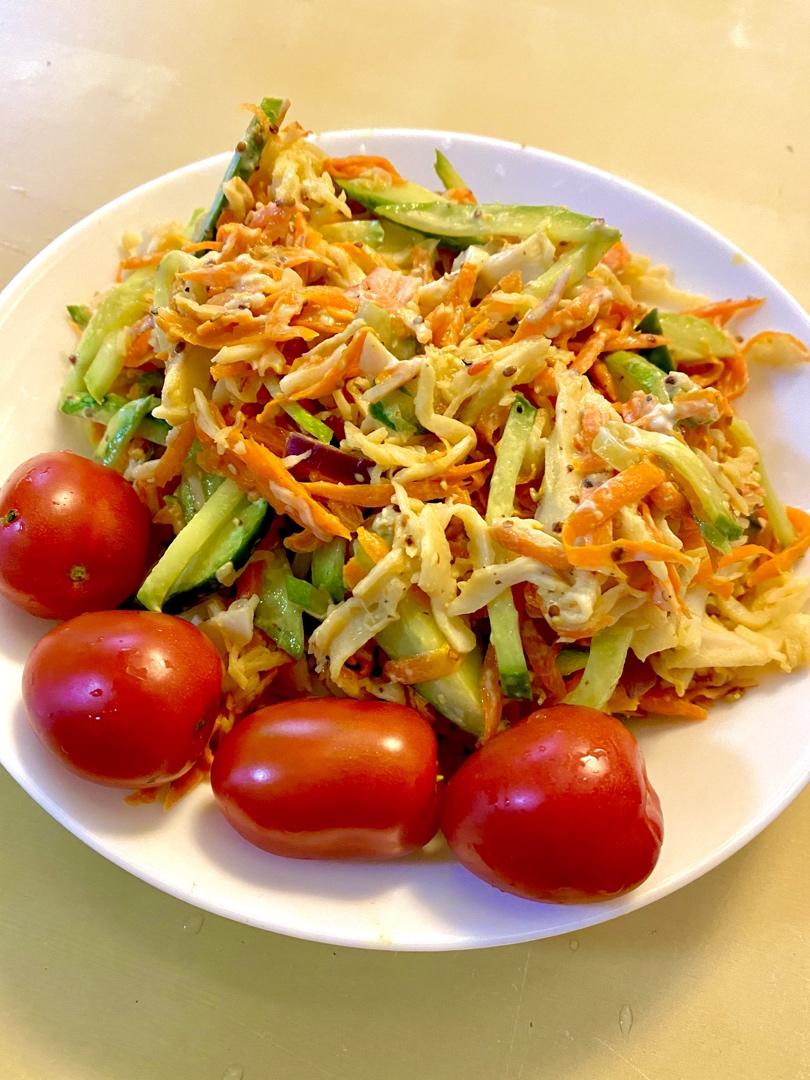胡萝卜蟹柳丝温沙拉【健康小食】