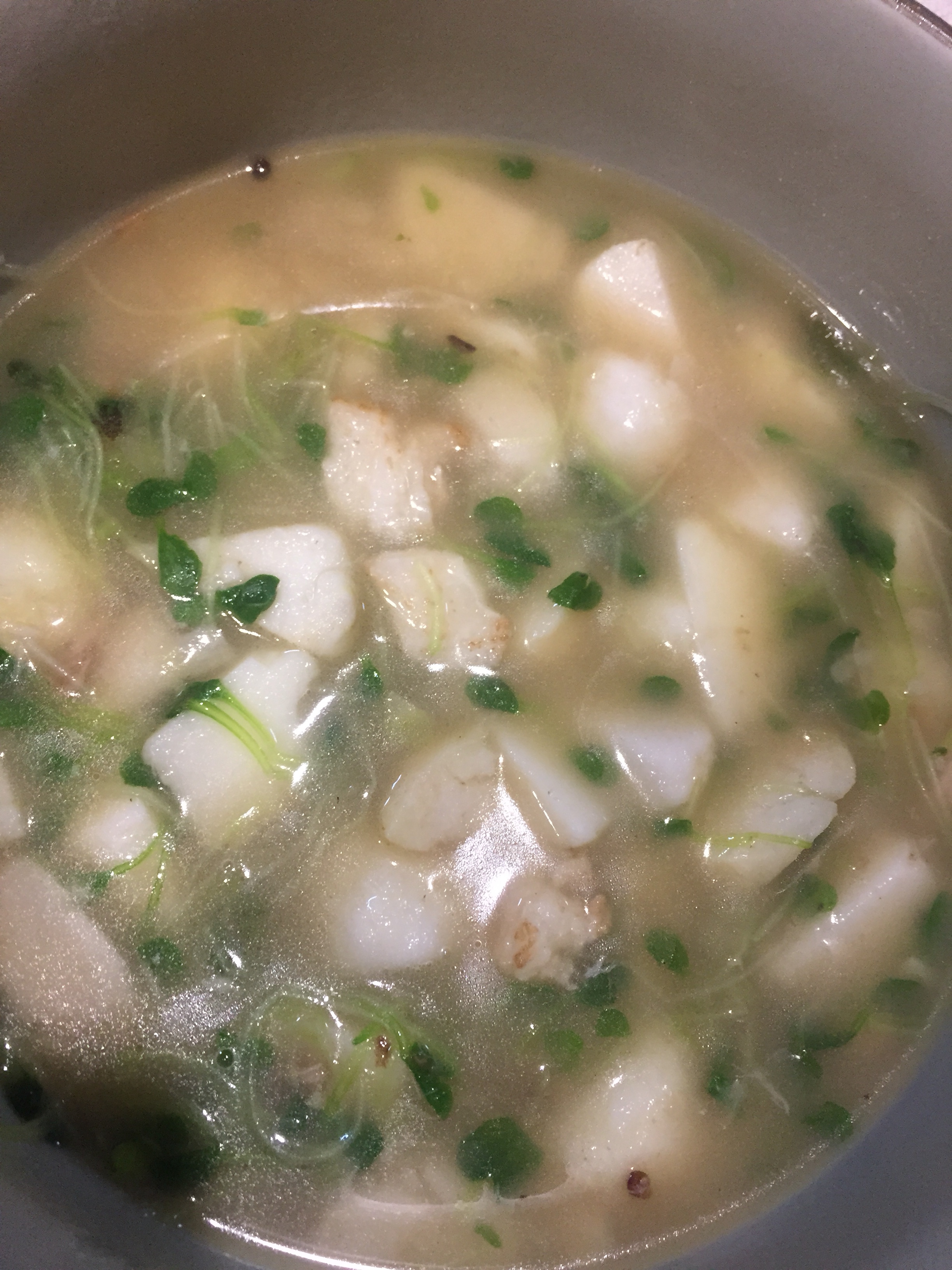 菜苗芋艿汤的做法