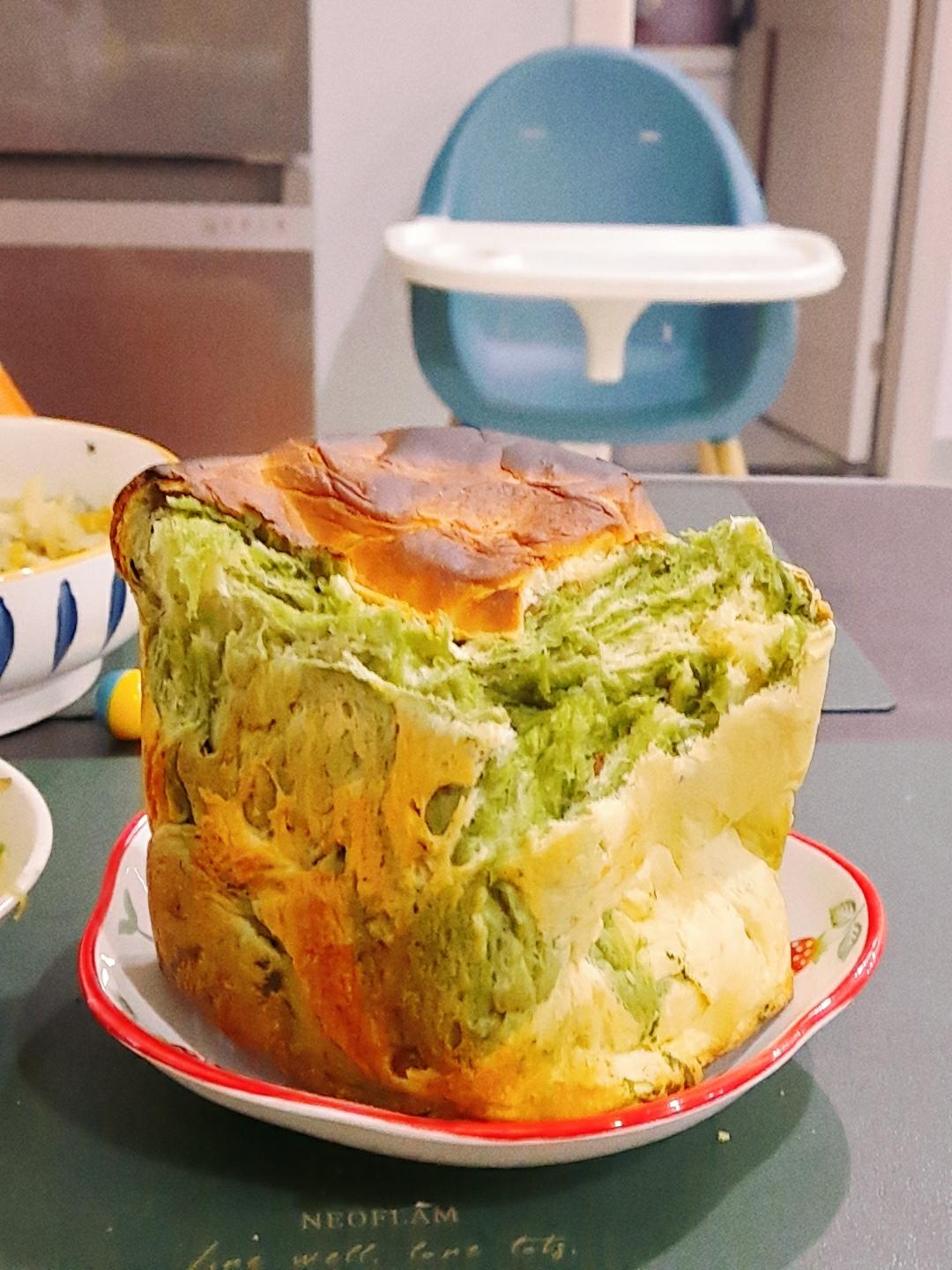 抹茶双色吐司｜面包机吐司