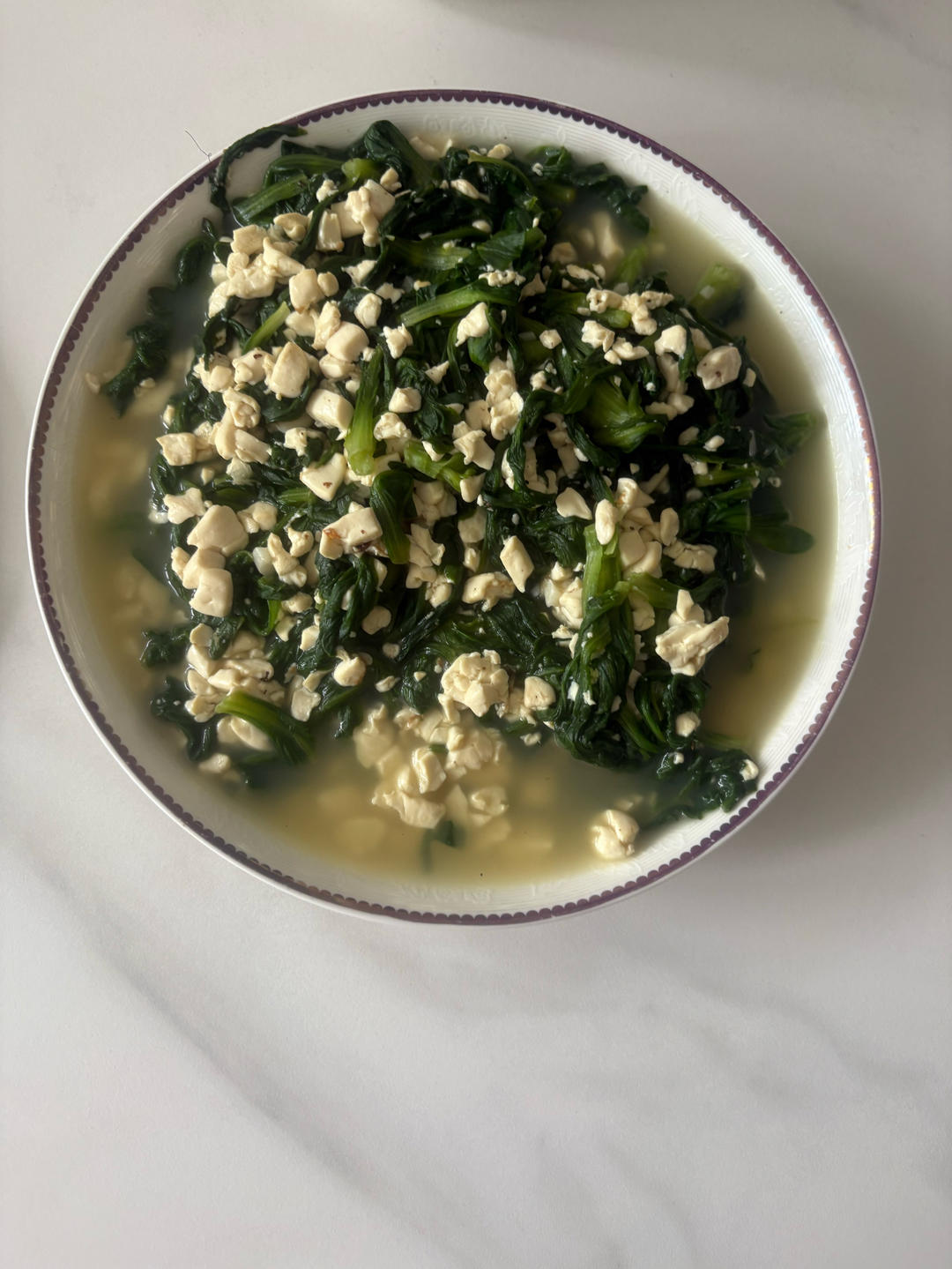 一款简单的健康菜—茼蒿豆腐