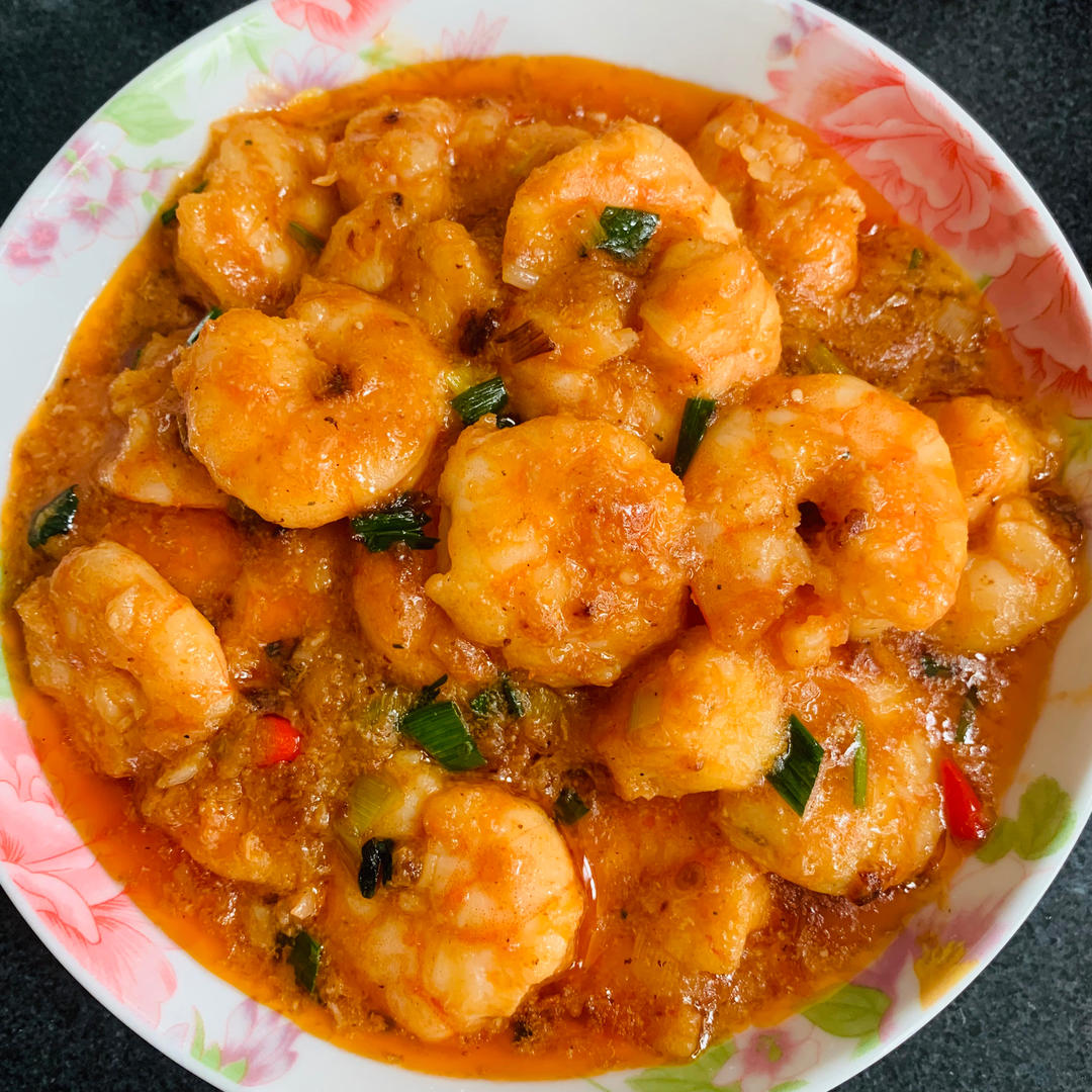 番茄油焖虾（超下饭）