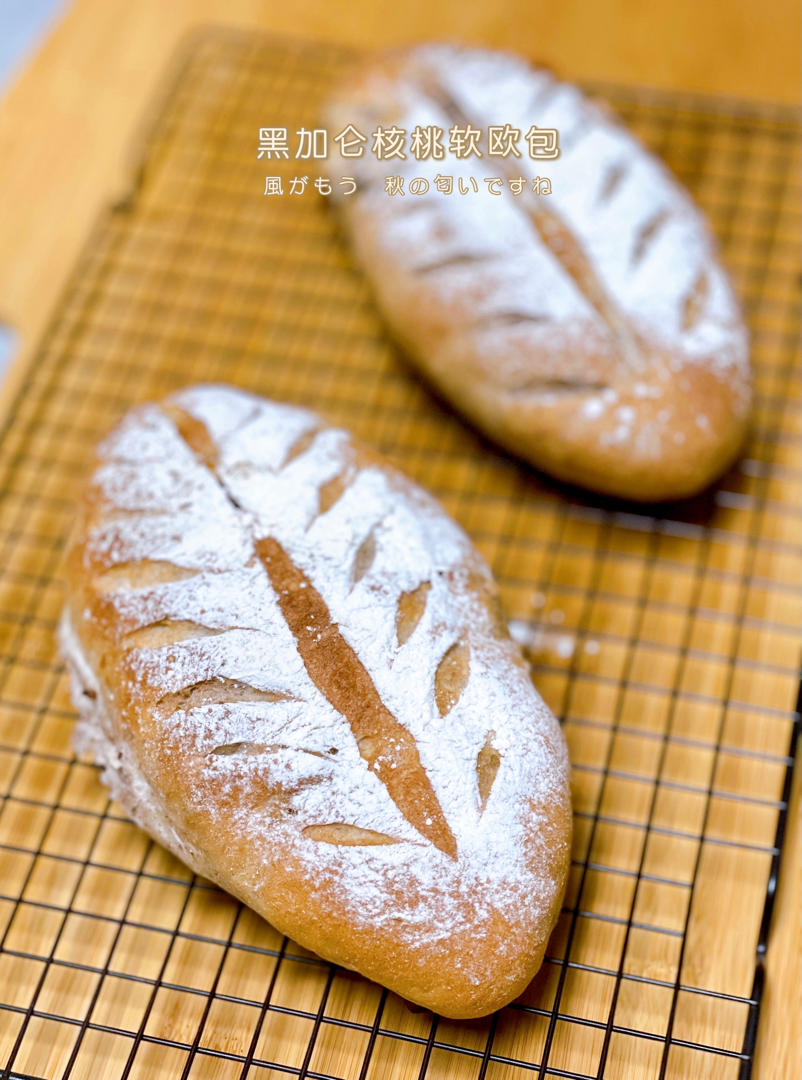 全麦蔓越莓核桃软欧包