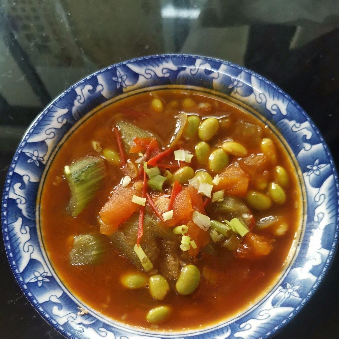 番茄丝瓜毛豆