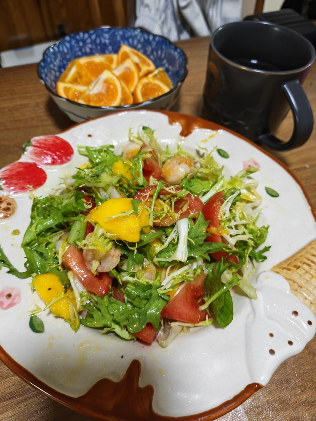夏日清爽餐｜芒果虾仁沙拉🥗低卡开胃巨好吃