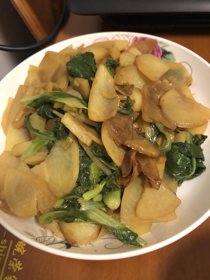 小白菜炒土豆片