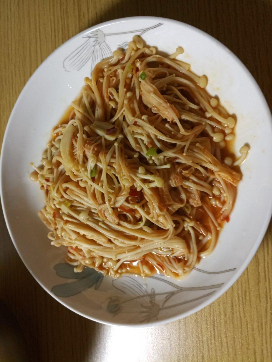 星二秋做的酱炒金针菇