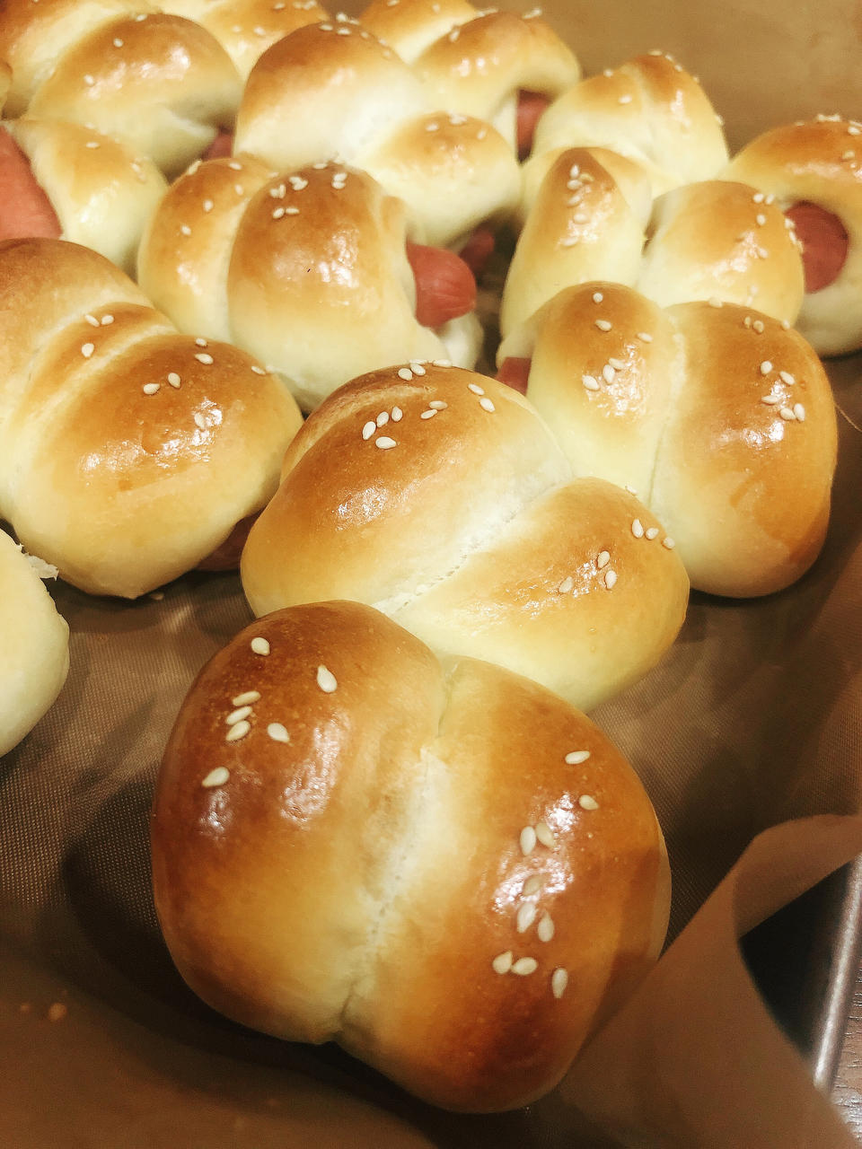 一次发酵迷你香肠小面包卷