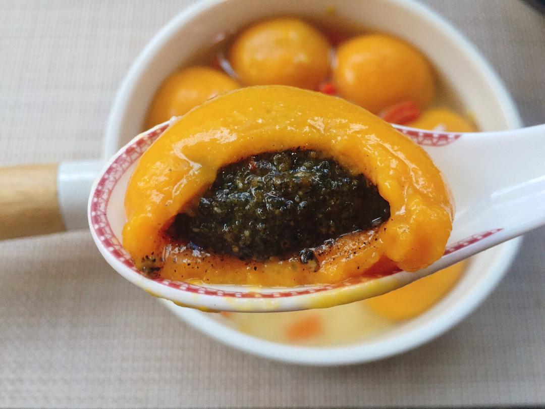 可蒸可煮的芝麻馅汤圆