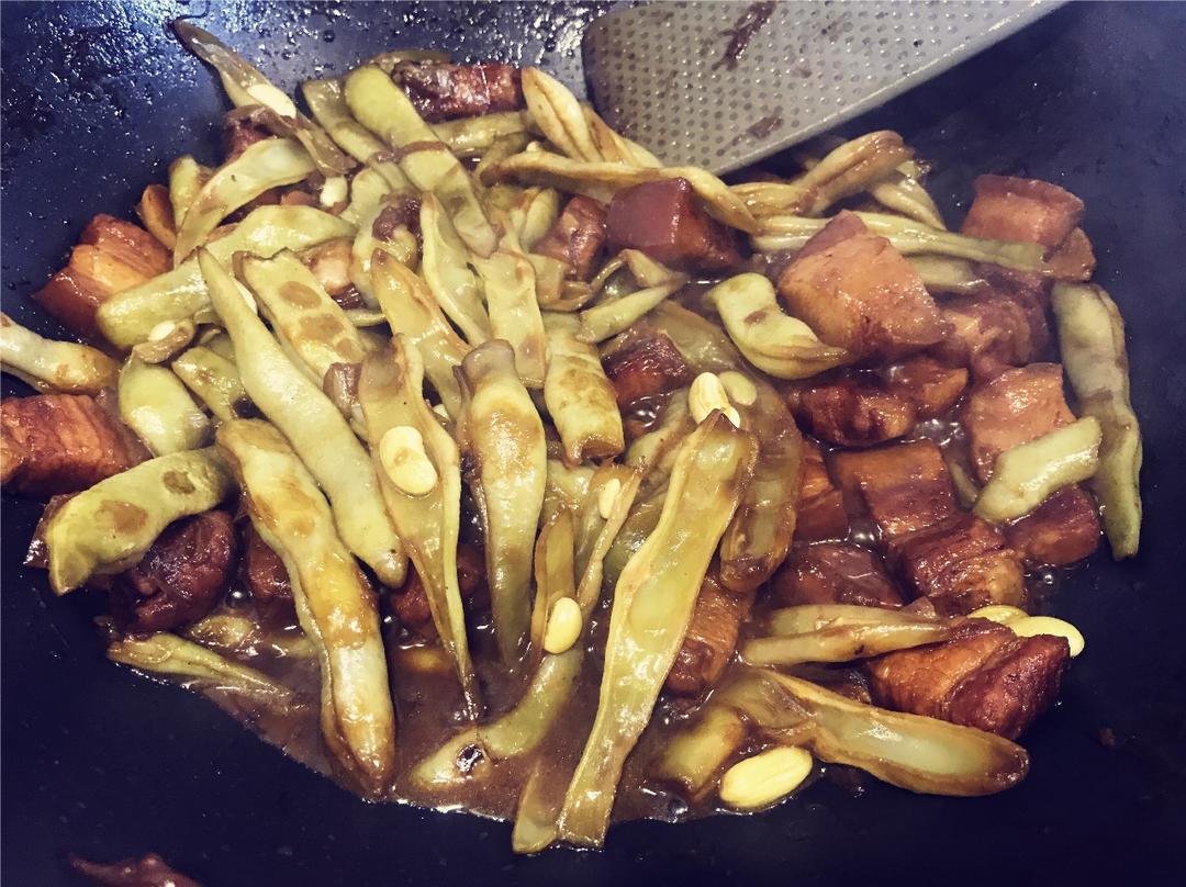 红烧肉炖豆角