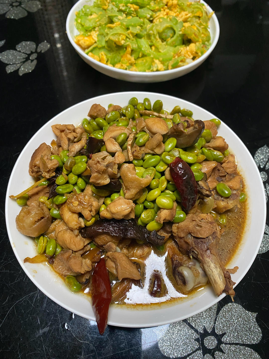 毛豆烧鸡