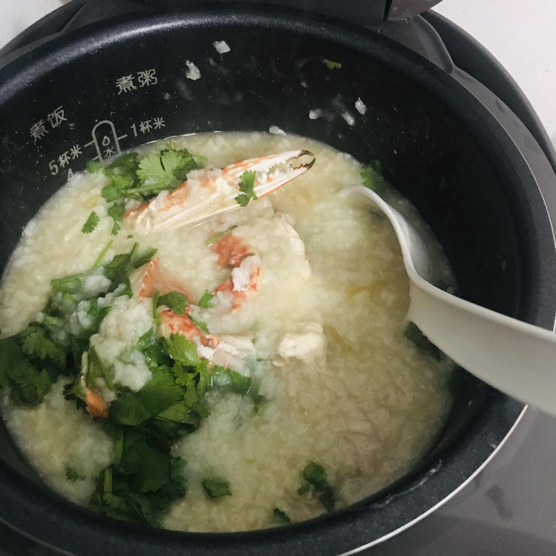 梭子蟹海鲜粥
