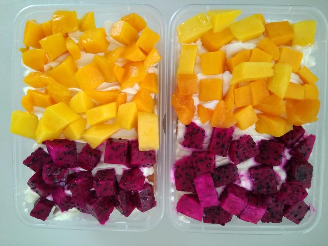 简单快手的便当饭盒水果盒子蛋糕