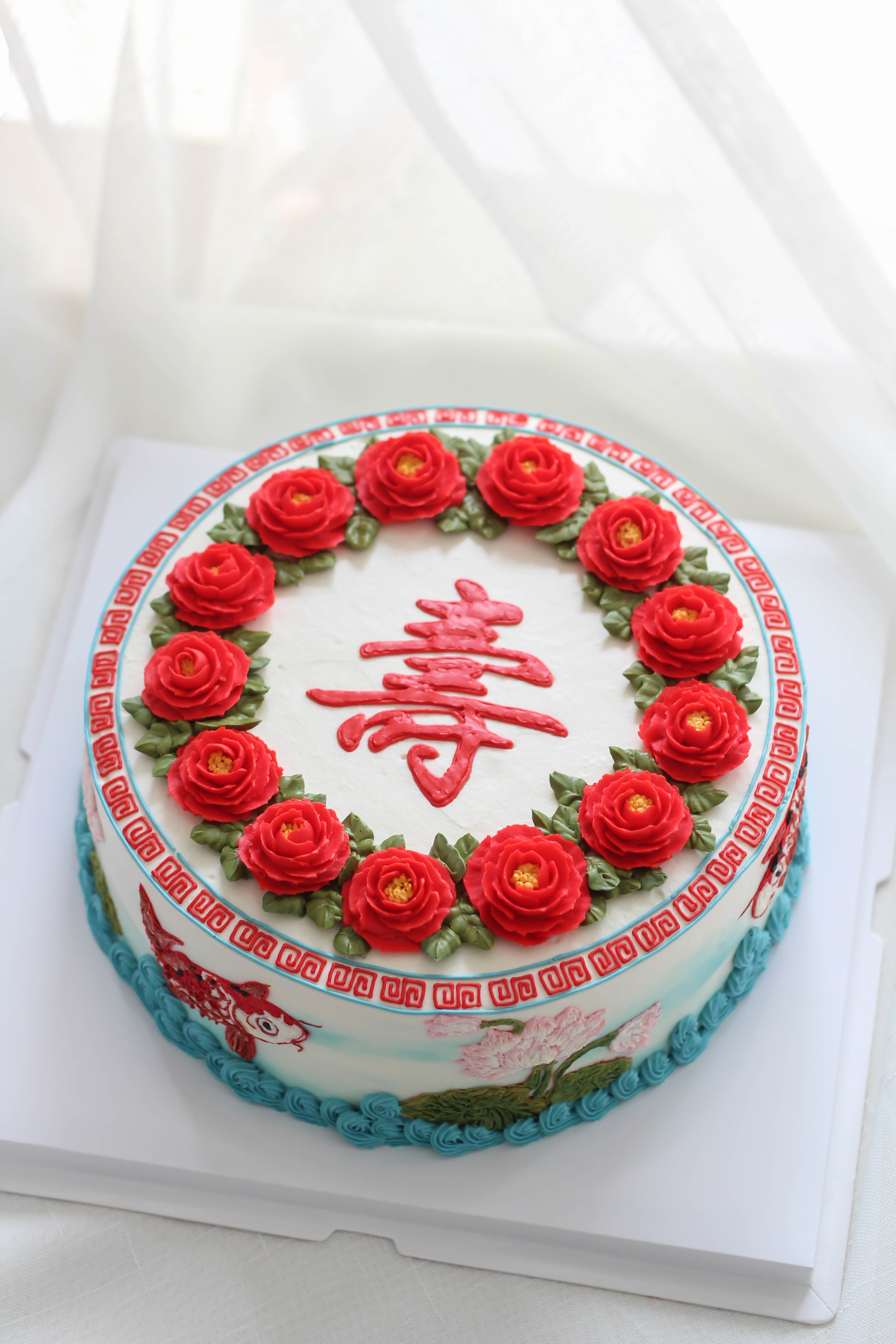 喜庆的中国风贺寿蛋糕