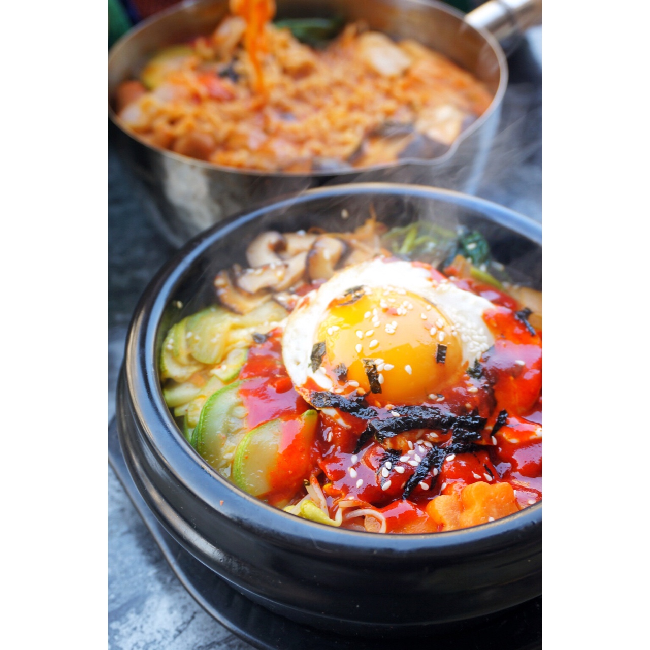 韩式石锅拌饭真实图片图片