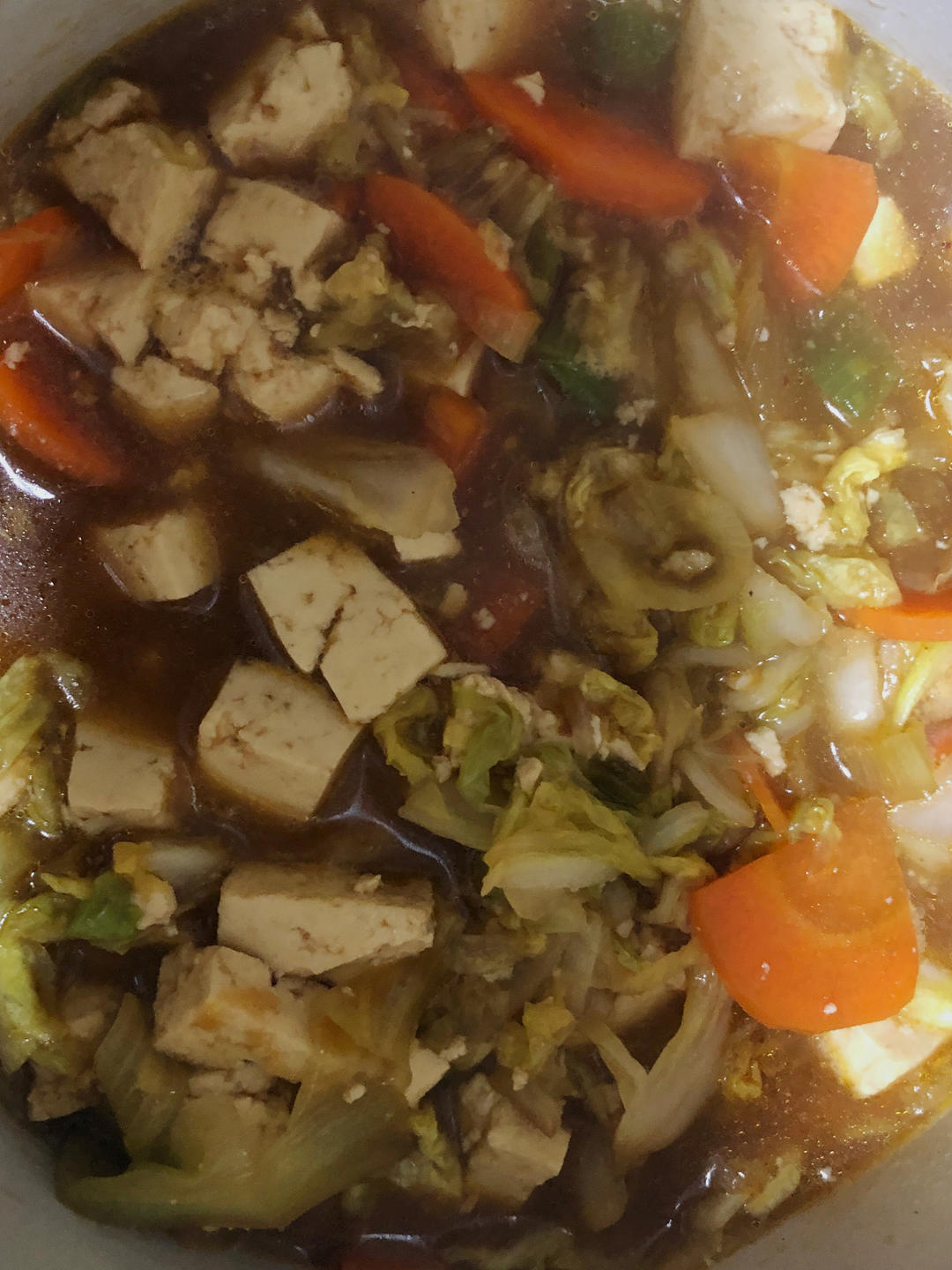 暖乎乎的娃娃菜烧豆腐，最适合转凉的天暖胃