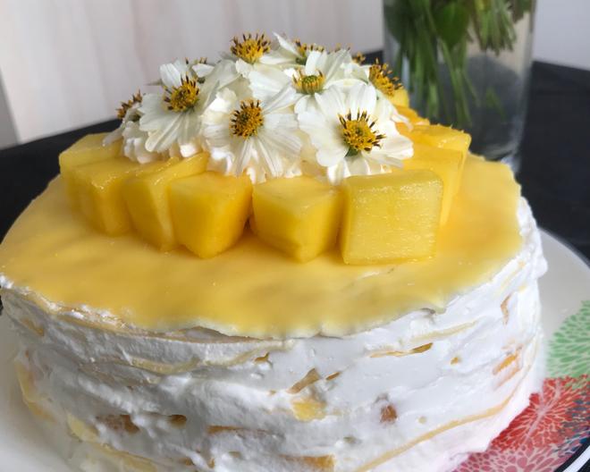 简单美味的芒果千层蛋糕，无需烤箱就可以完成的小清新蛋糕的做法