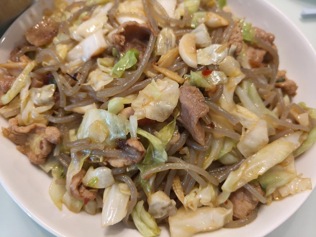 粉丝炒包菜