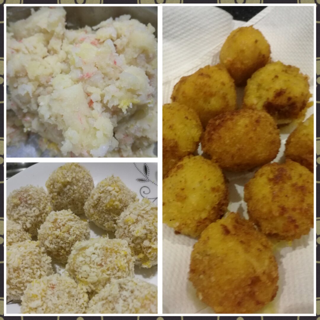 土豆泥鲜虾球