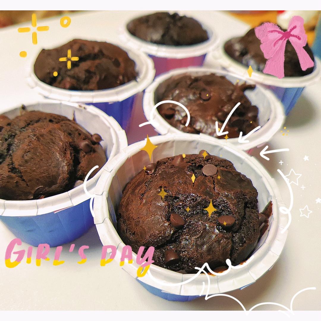 在家做巧克力蘑菇头麦芬蛋糕🍫