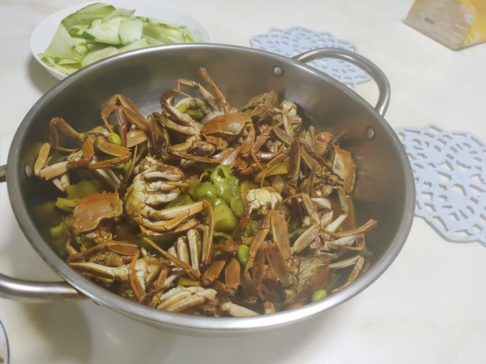 酱炒螃蟹（六月黄）毛豆