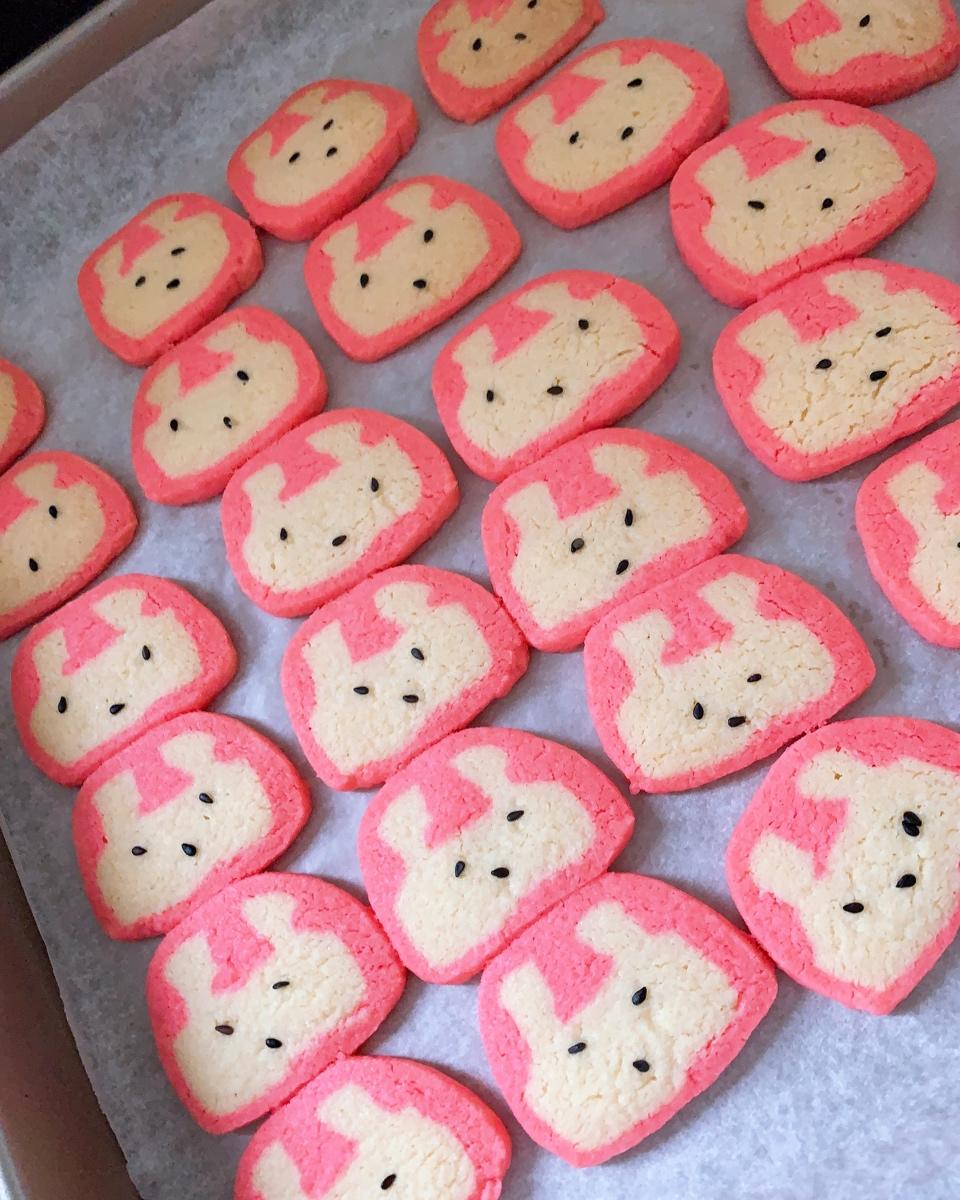 抹茶兔兔曲奇（比熊猫简单！超详细实物图+超良心手绘图）