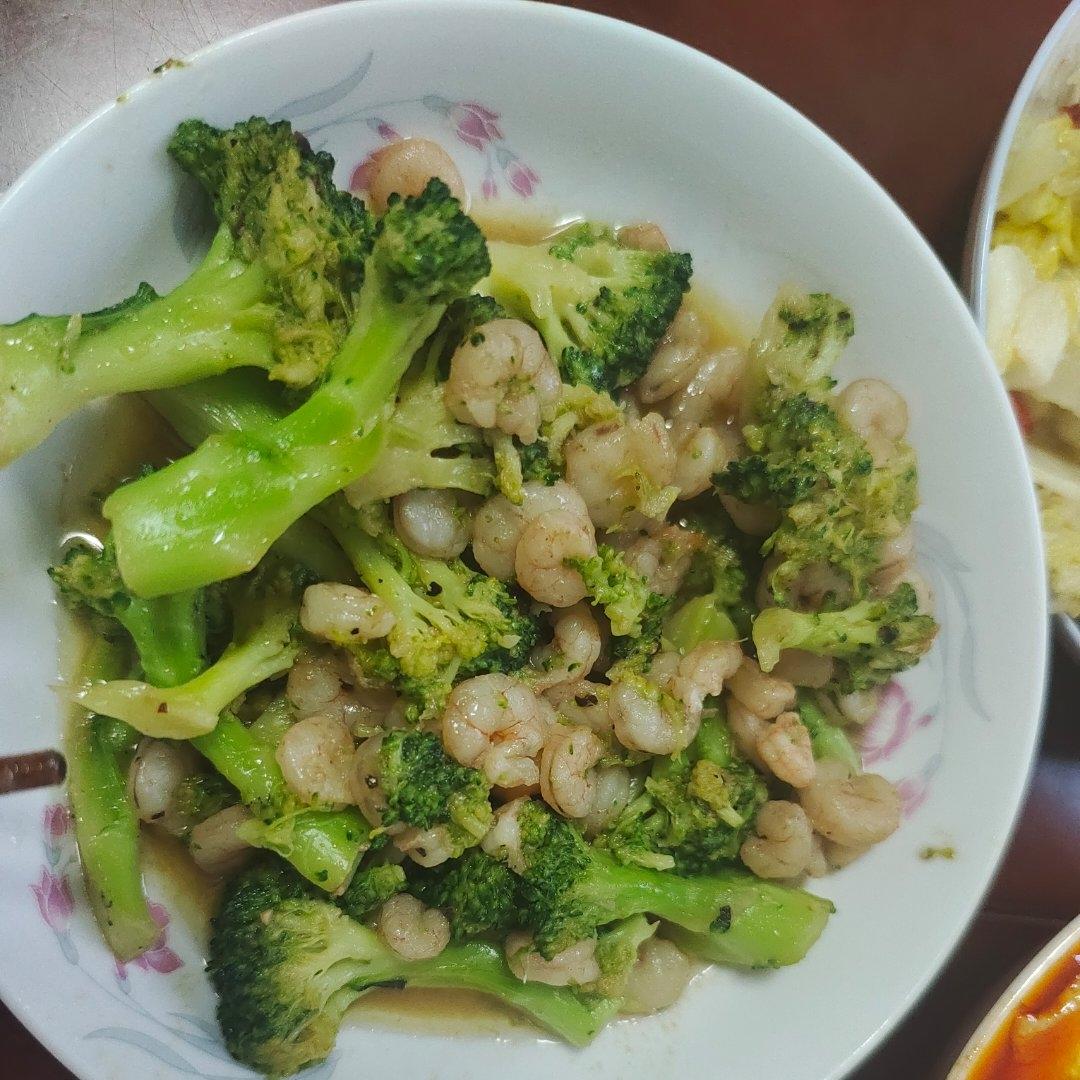 低脂西蓝花炒虾仁