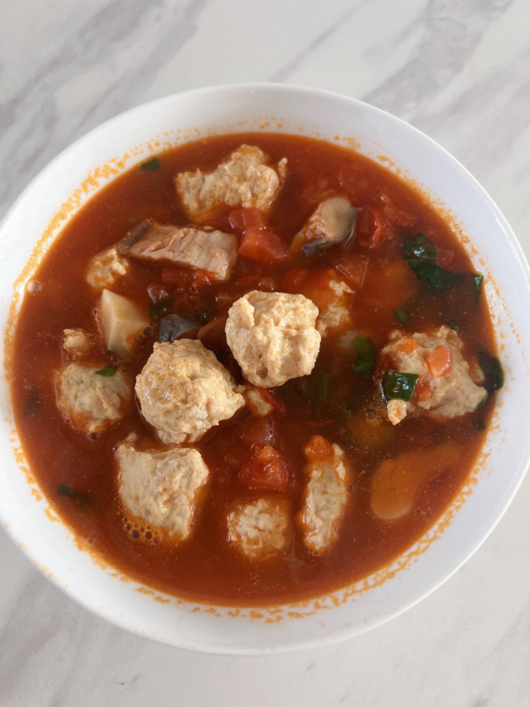 家传浓汤西红柿🍅猪肉丸子汤