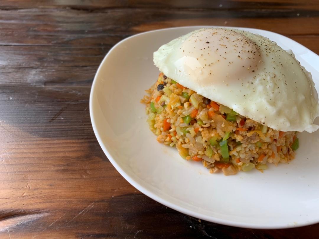 【健康减脂】菜花米泡菜炒饭