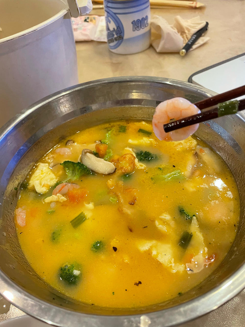 🔥虾仁鲜蔬汤，鲜掉眉毛，10分钟搞定‼️