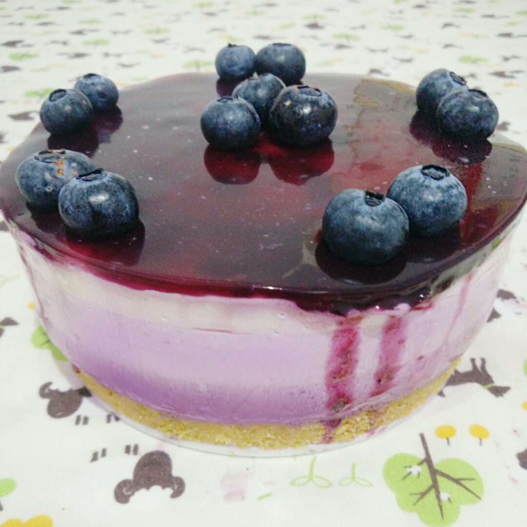 渐变蓝莓冻芝士蛋糕（免烤）