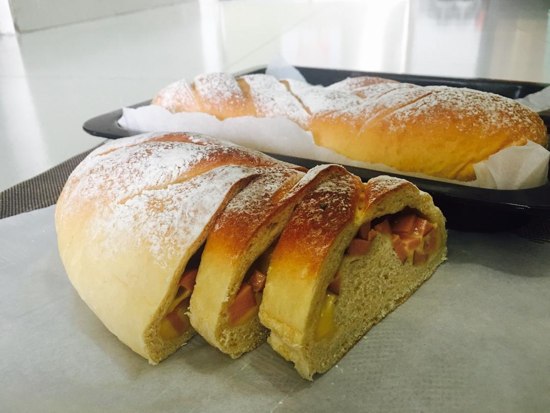 香肠（培根）芝士面包-老面版