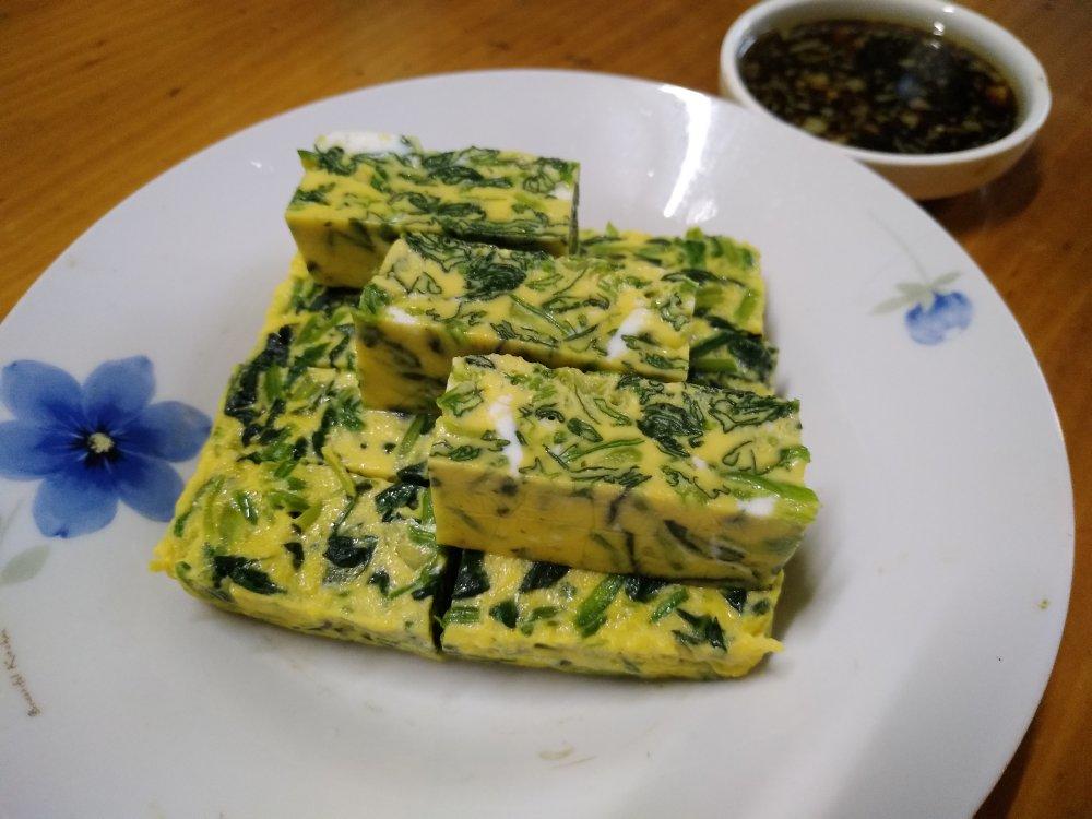 蘸汁菠菜鸡蛋糕——春季养生多吃菠菜