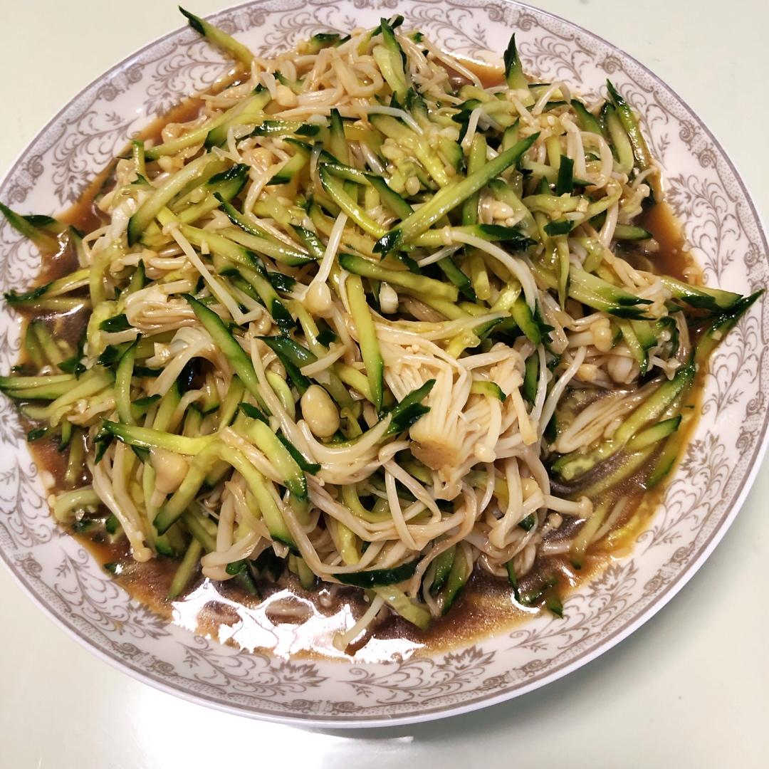 爽口金针菇拌黄瓜🥒