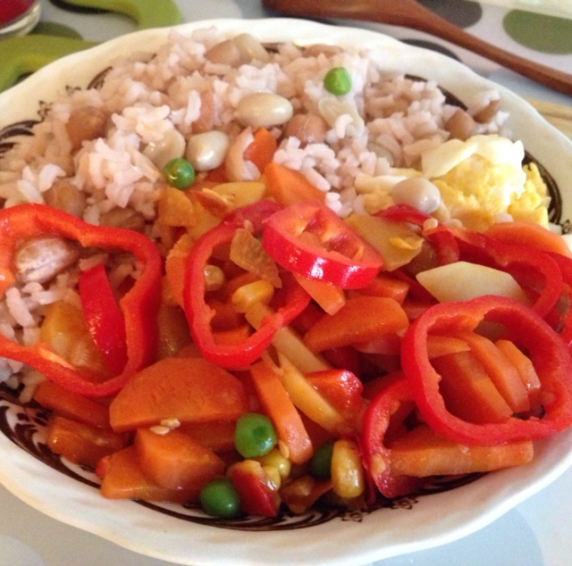 青椒炒土豆胡萝卜片