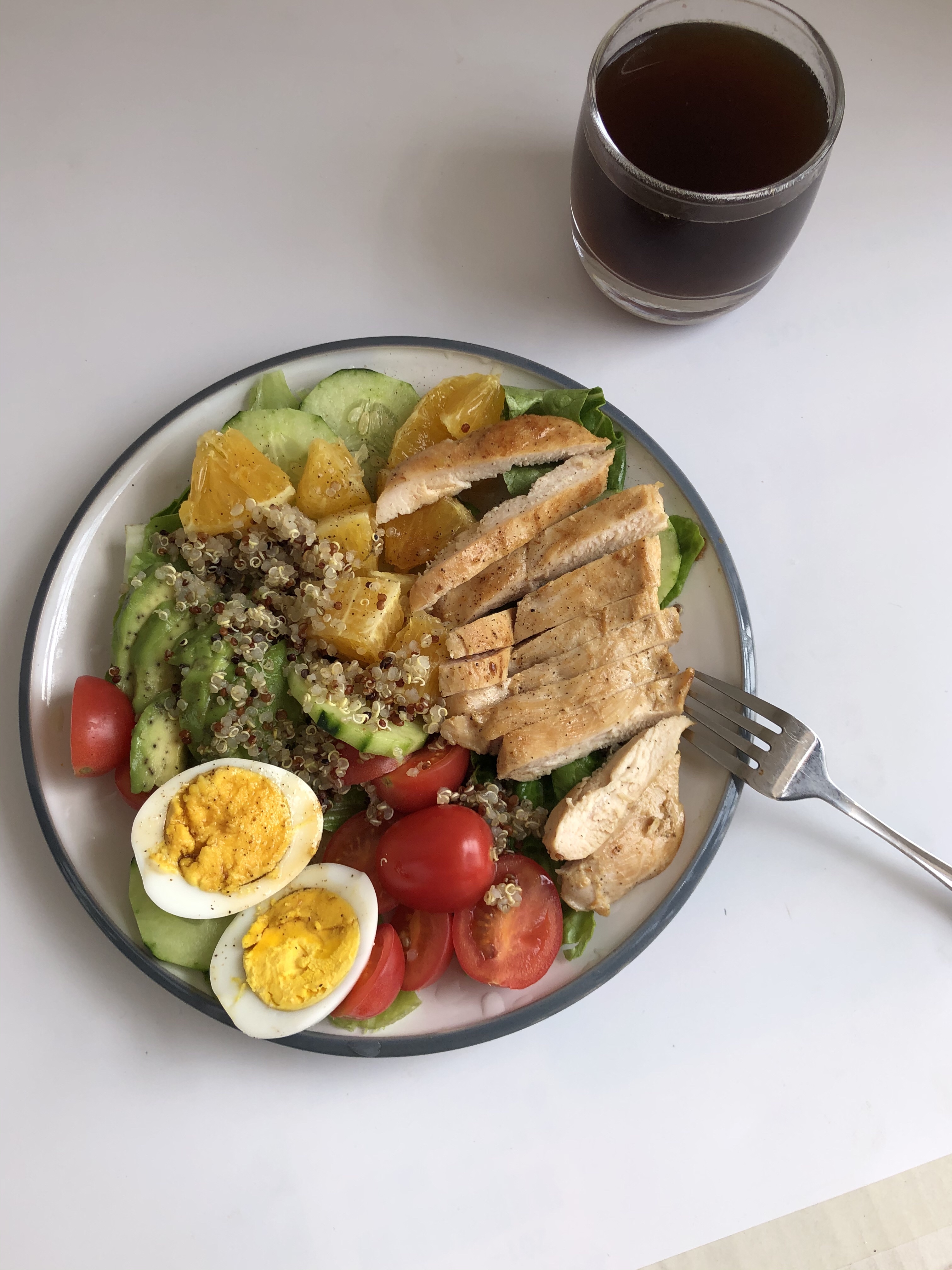 减脂|黎麦鸡胸肉蔬菜水果沙拉的做法