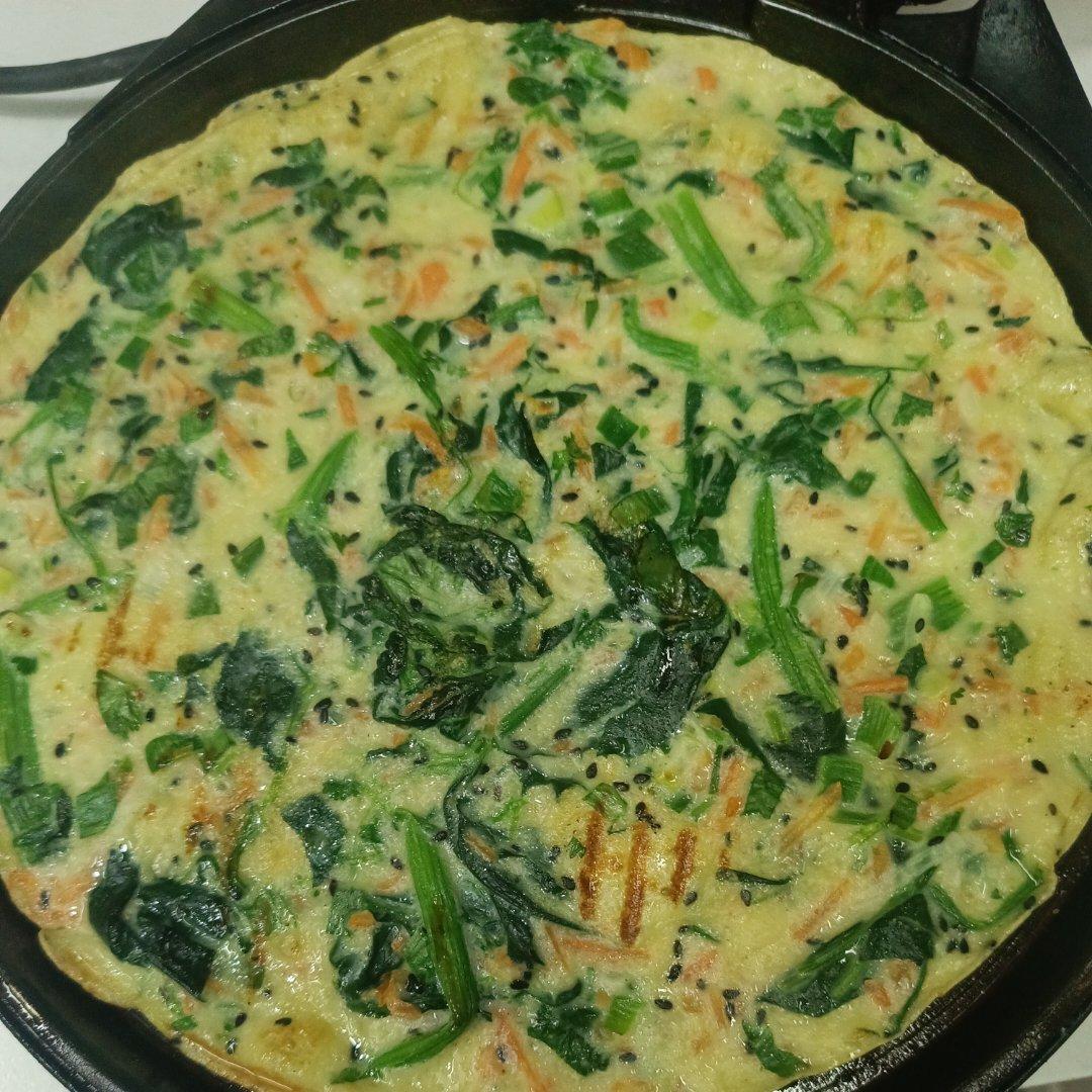 儿童营养早餐 菠菜鸡蛋饼