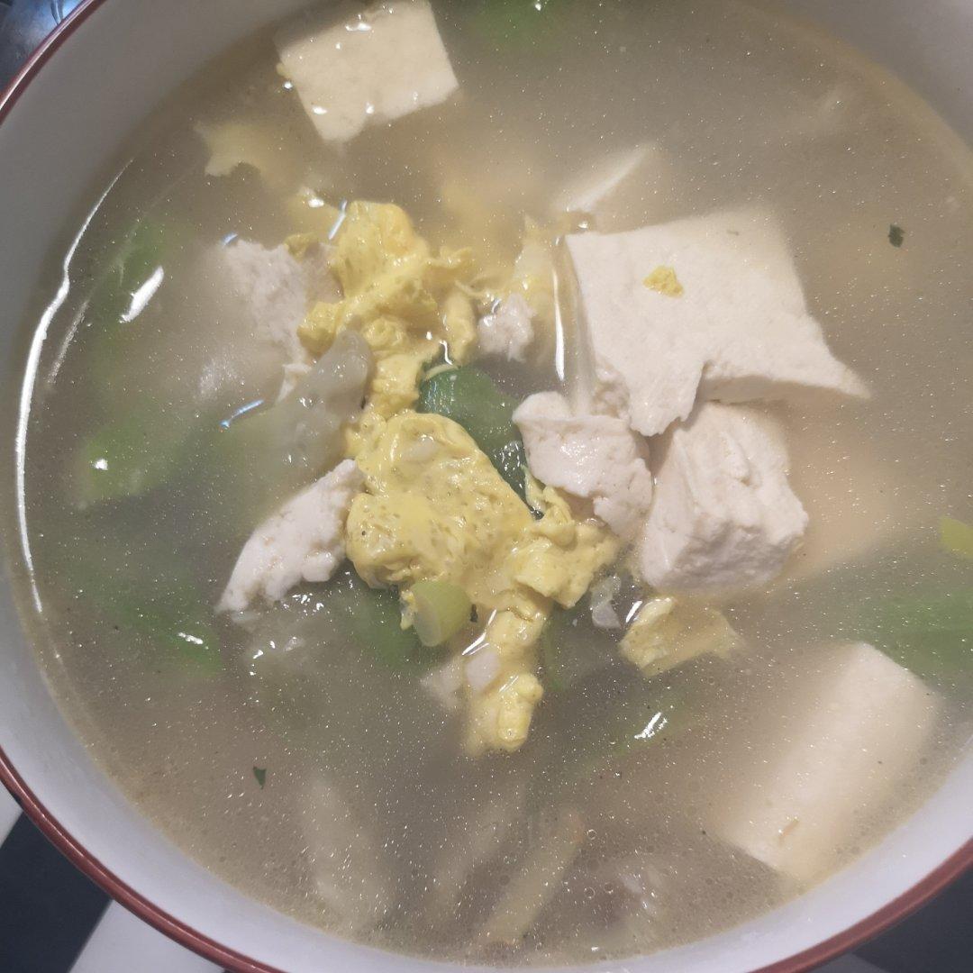 低脂低卡减脂餐，汤香味美的丝瓜豆腐汤～