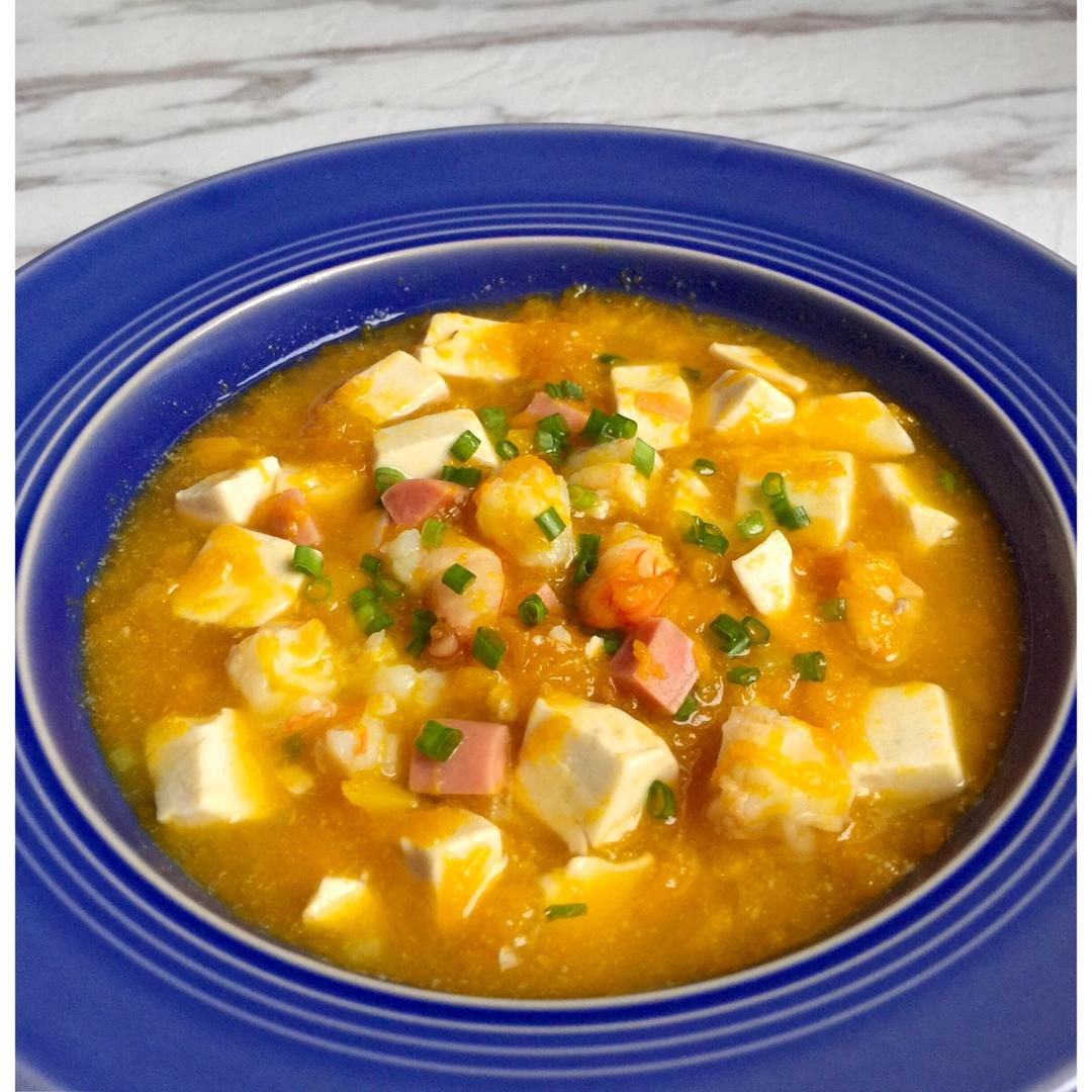 海鲜豆腐南瓜炖