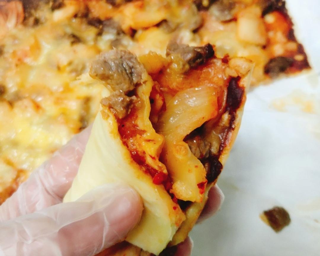 不用揉面不用发面超快手超软的薄底披萨