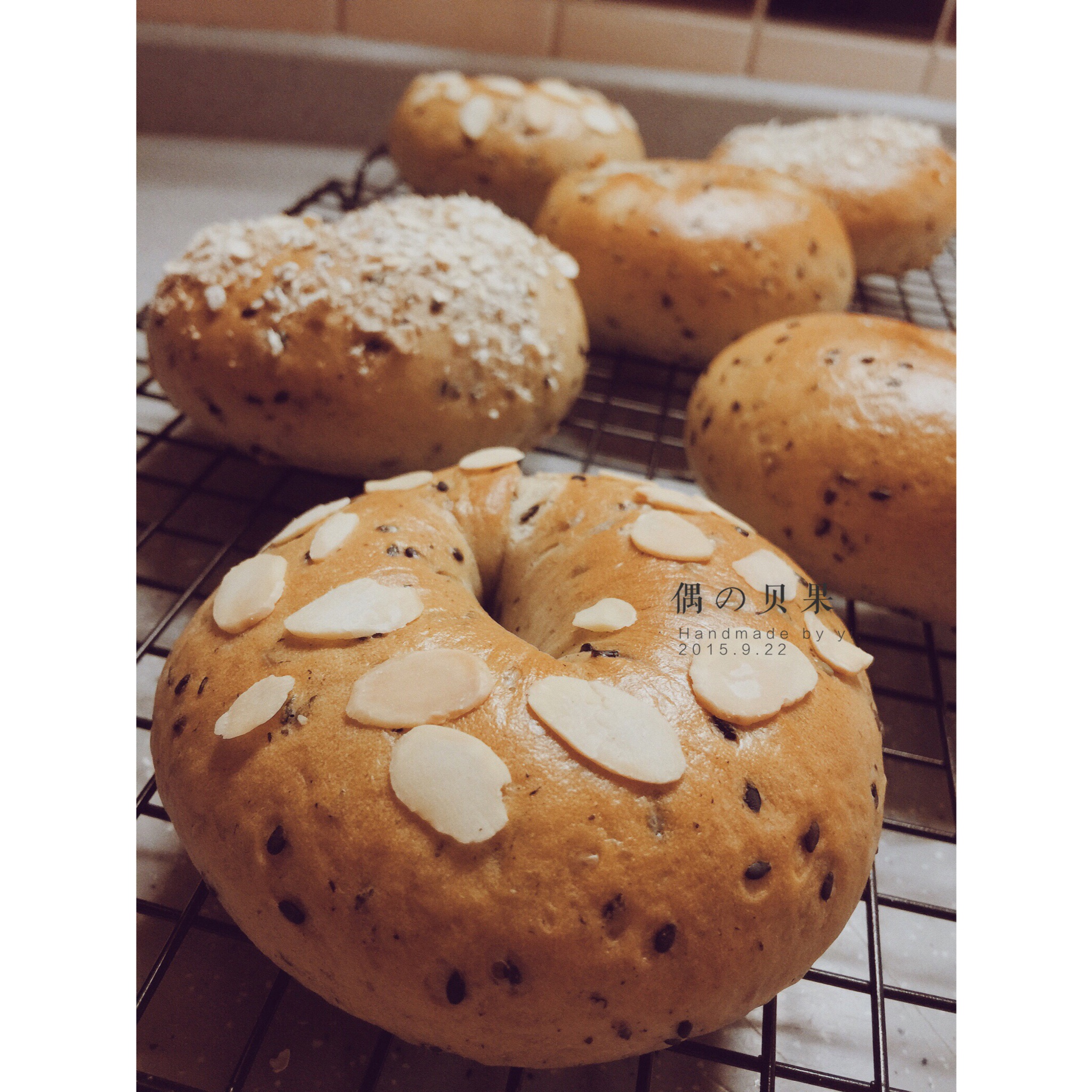 黑芝麻全麦贝果