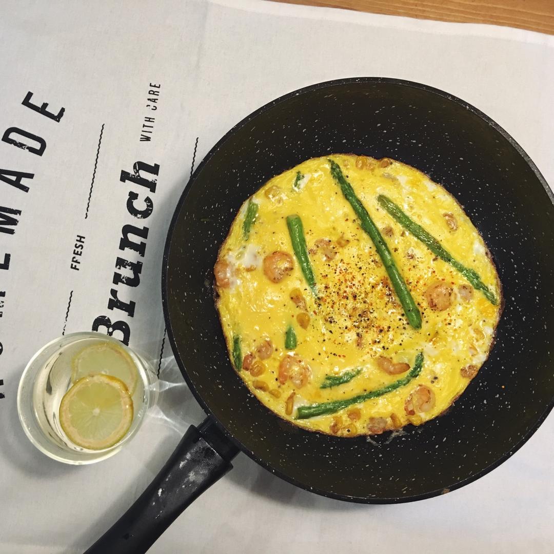 芦笋虾仁早餐蛋饼