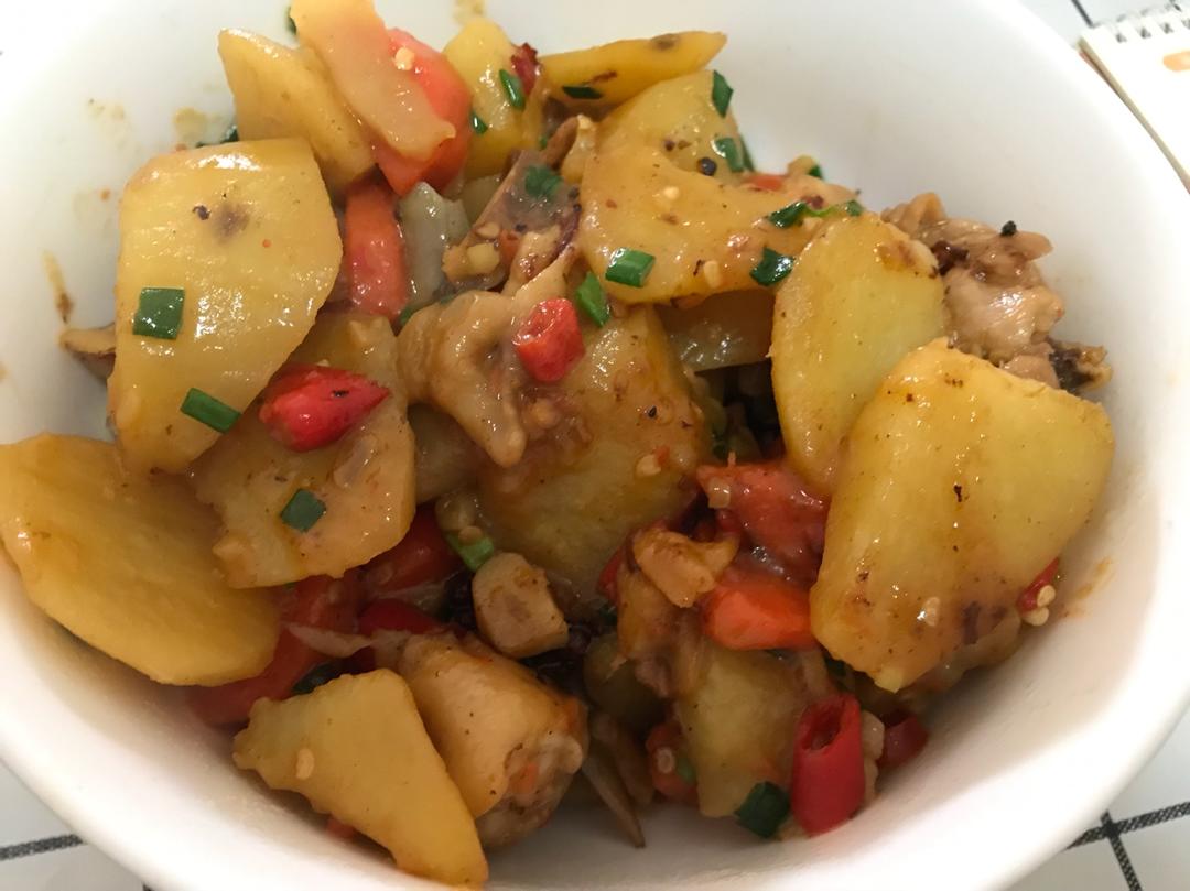土豆焖鸡腿