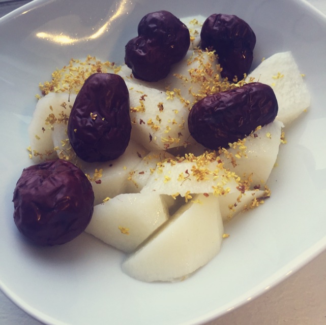 桂花红枣蒸山药