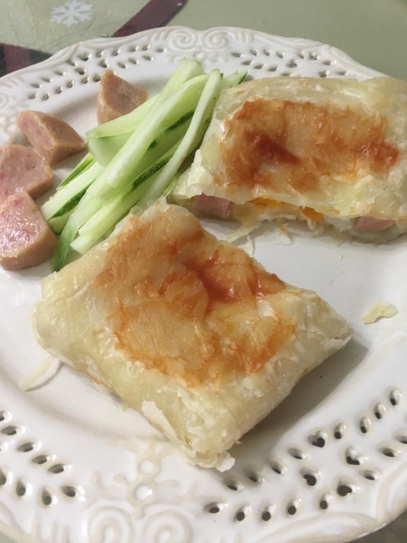 5分钟就能搞定的手抓饼早餐，酥到掉渣～